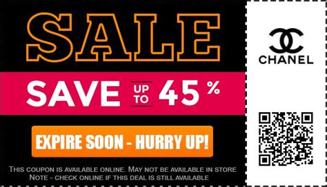 chanel discount code august 2019